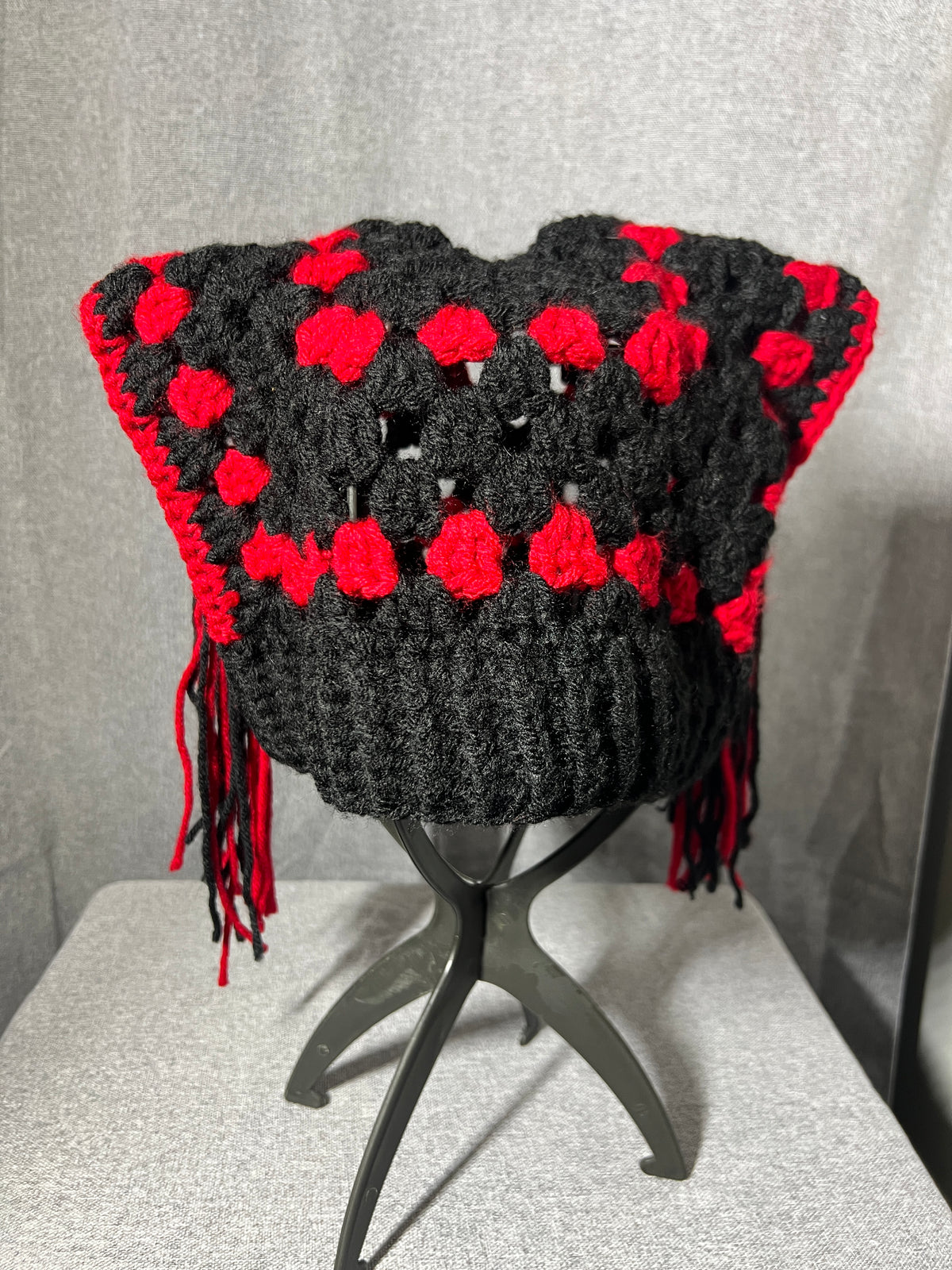 Red Jester Hat with Tassels