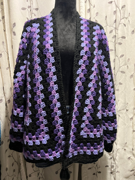 Multi Purple Cardigan Crochet