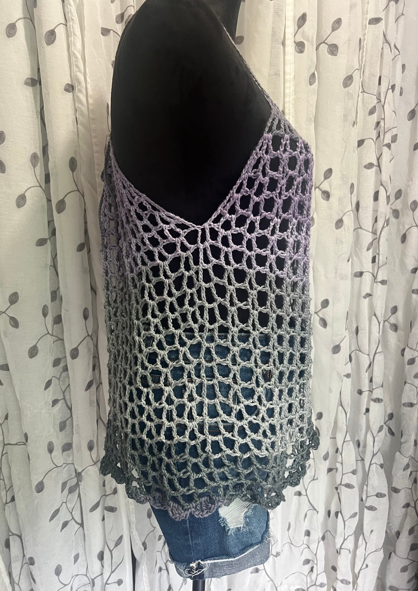 Grey and Purple Mesh Tank
