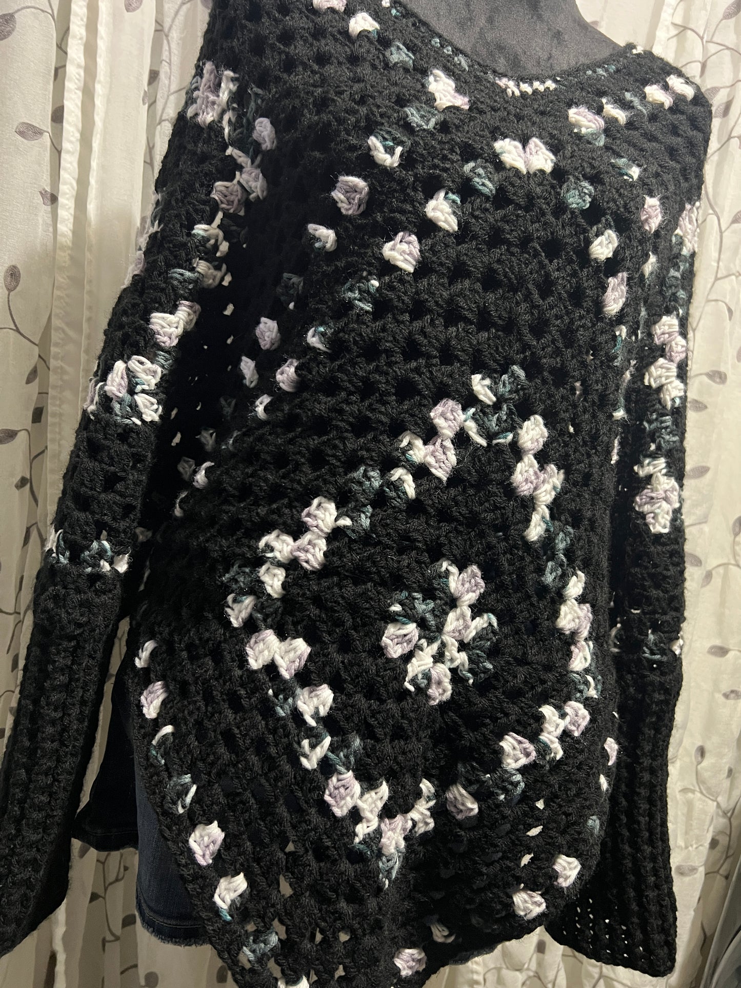 Black Diamond Sweater Poncho