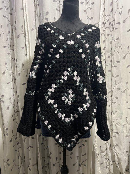 Black Diamond Sweater Poncho