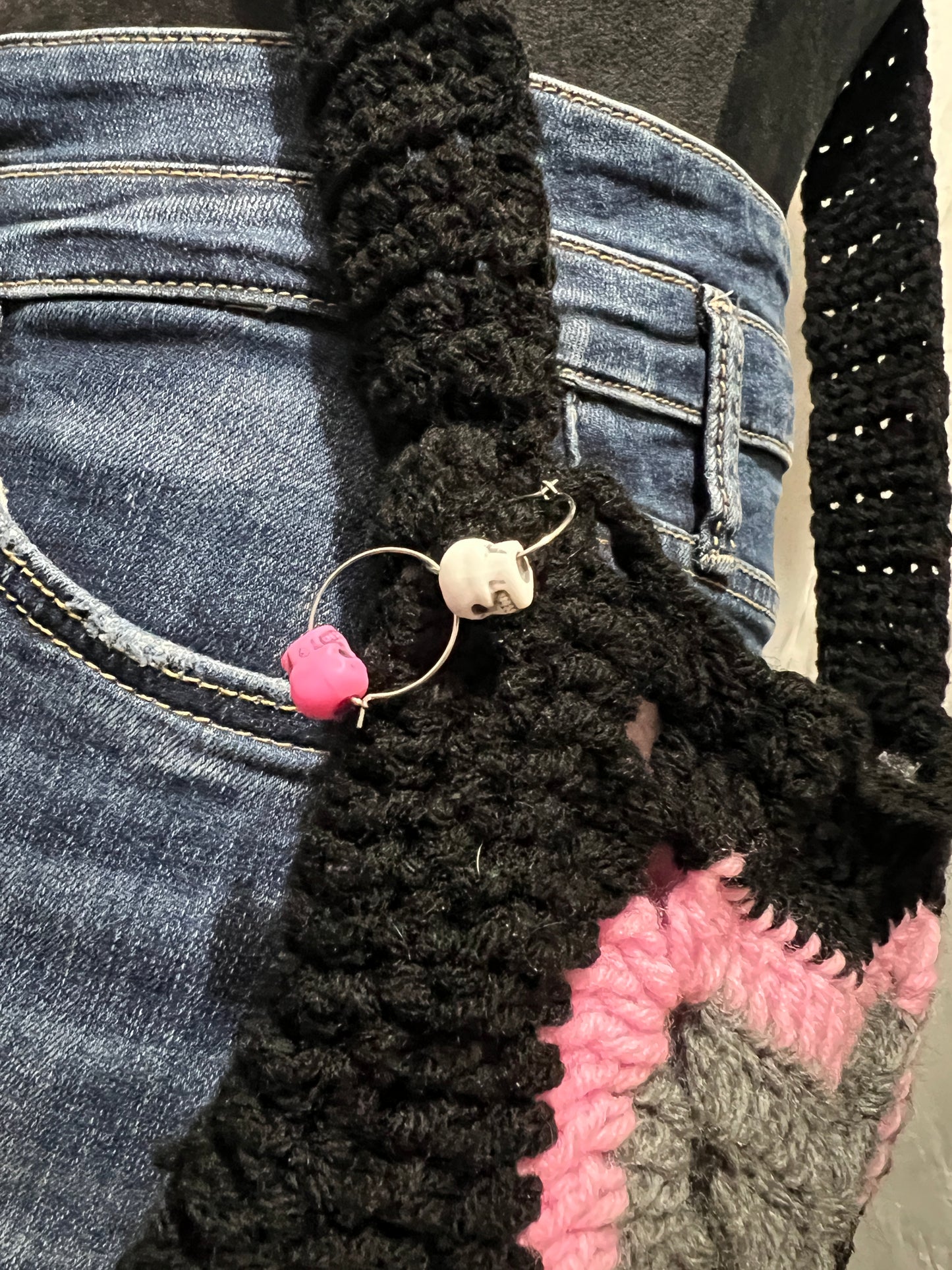 Lined Star Bag in Grey Pink Black