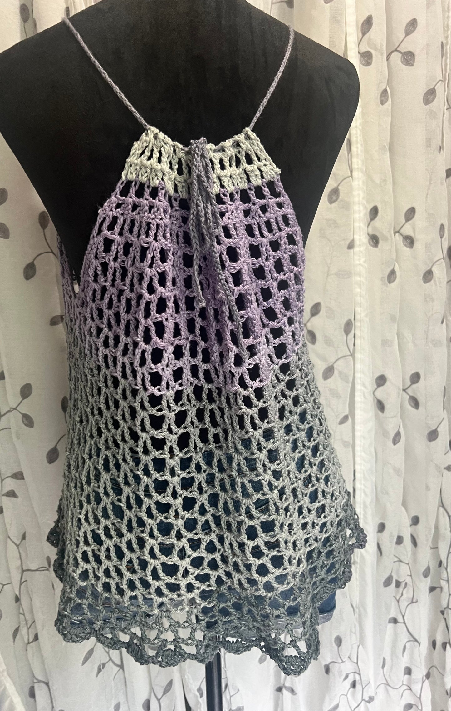 Grey and Purple Mesh Tank
