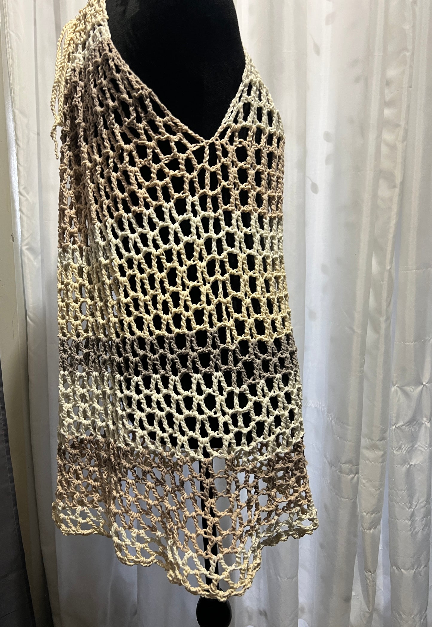 Creams and Brown Mesh Dress