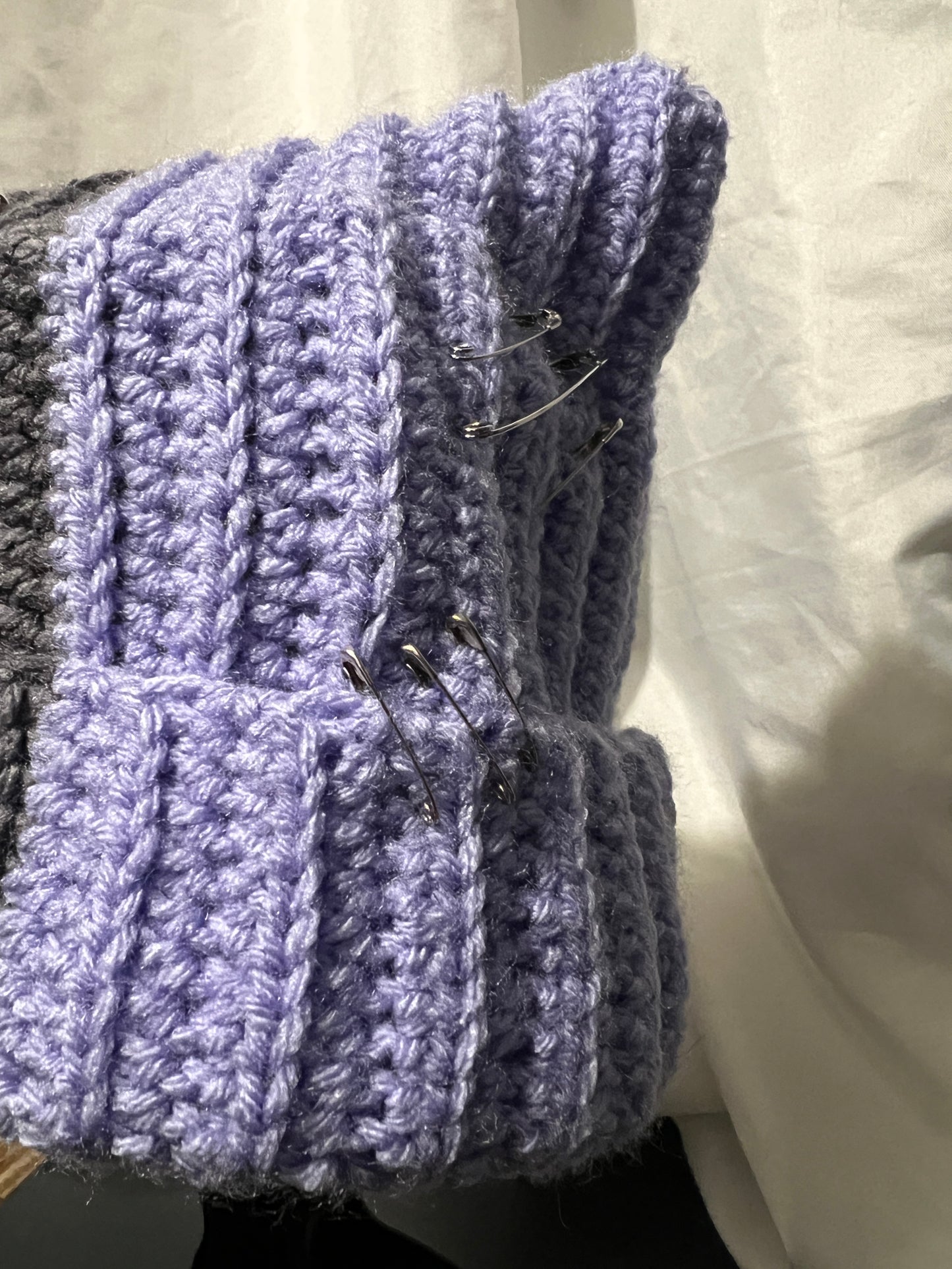 Cat Ear Beanie - Purple/Grey