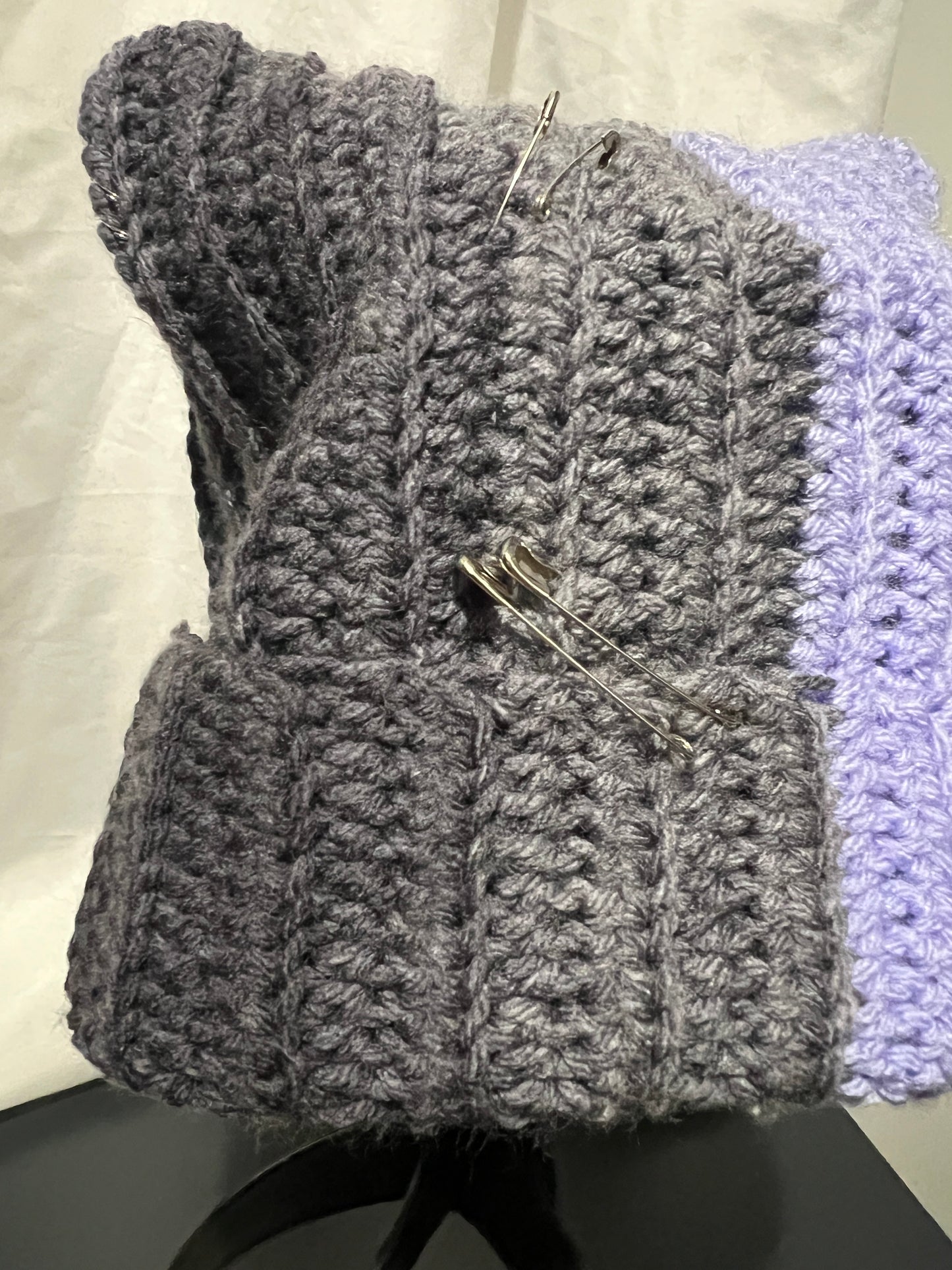 Cat Ear Beanie - Purple/Grey