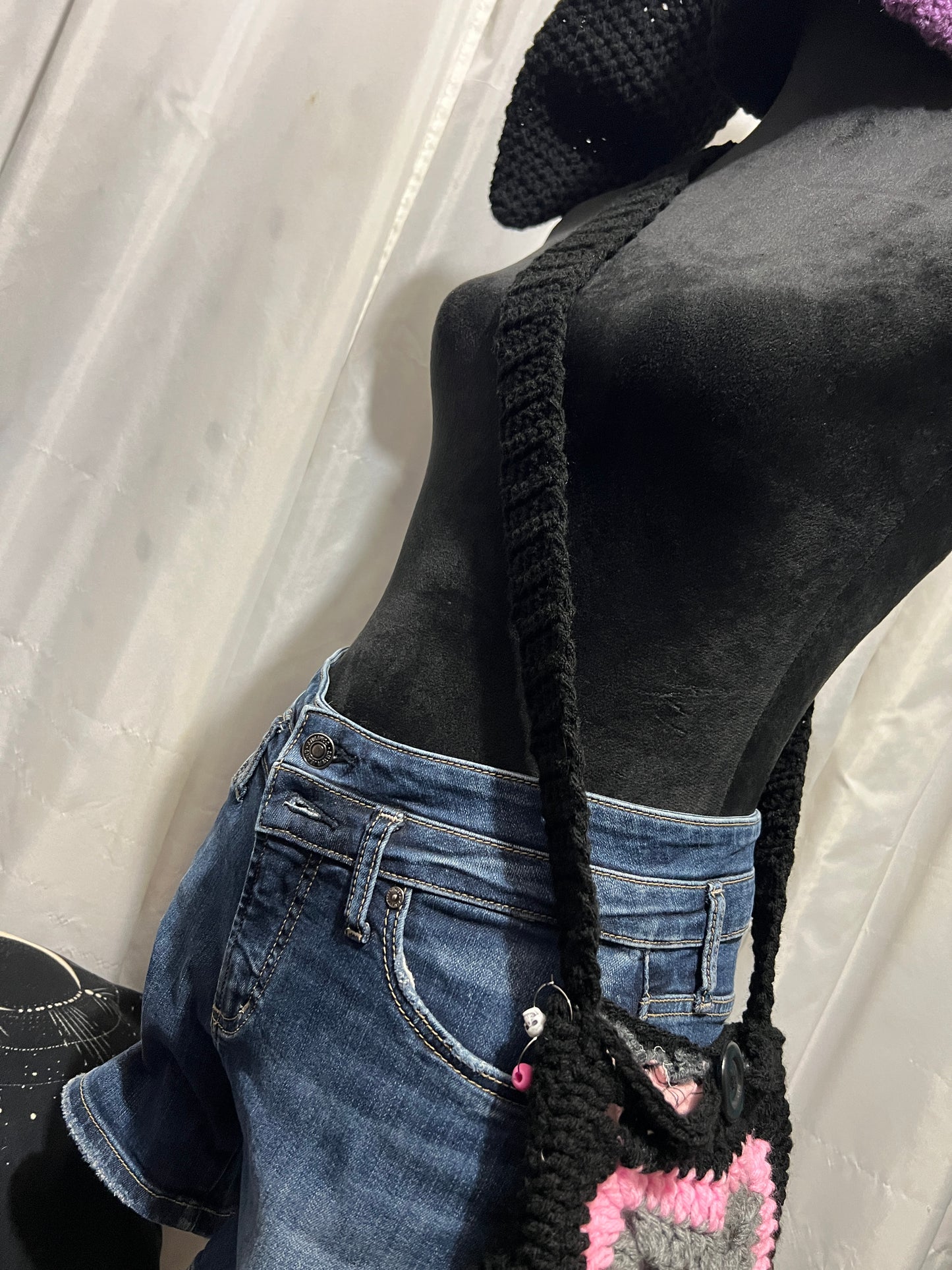 Lined Star Bag in Grey Pink Black