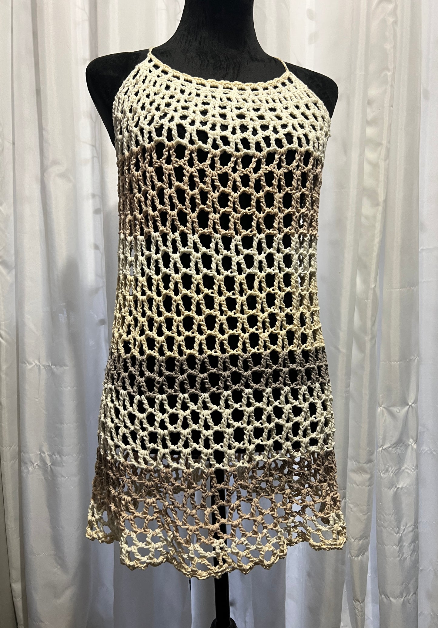 Creams and Brown Mesh Dress