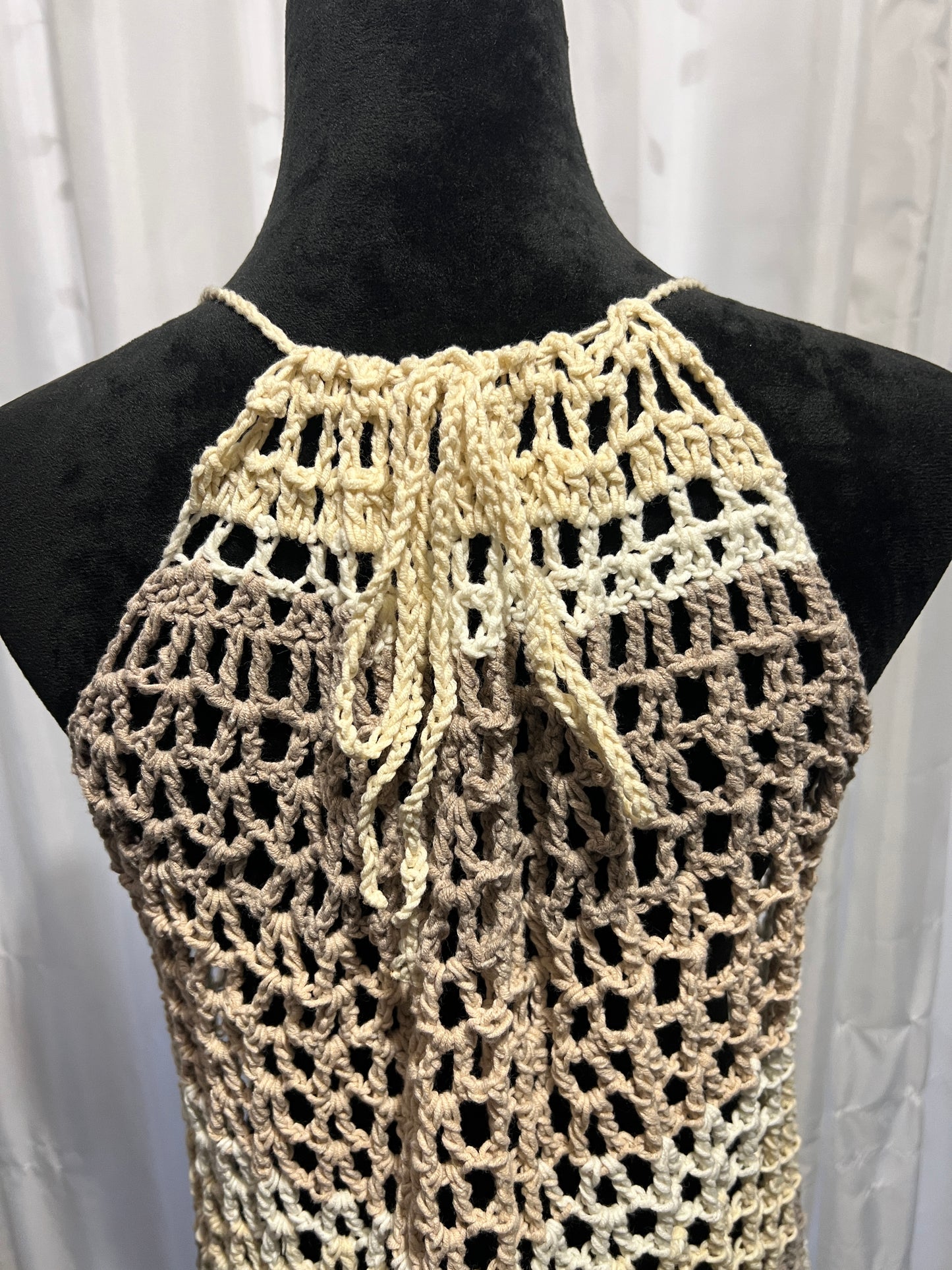Creams and Brown Mesh Dress