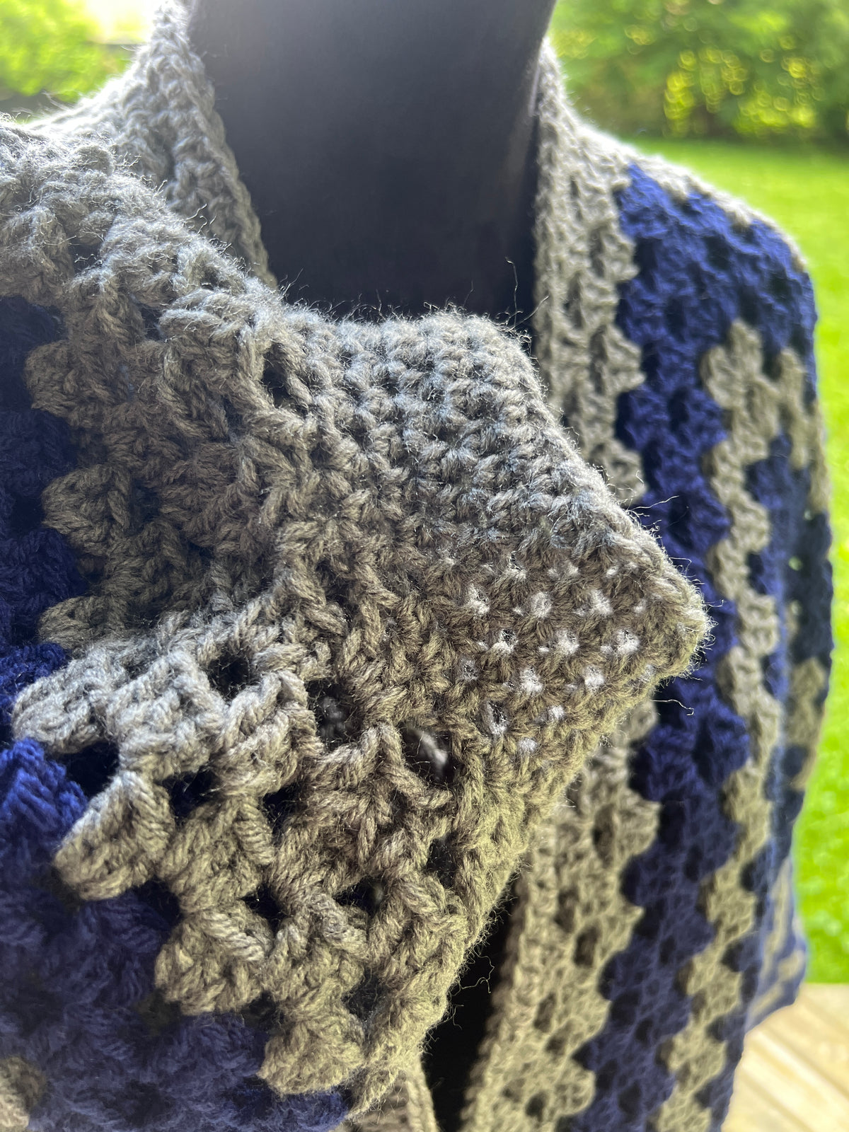 Grey and Blue Skull Cardigan