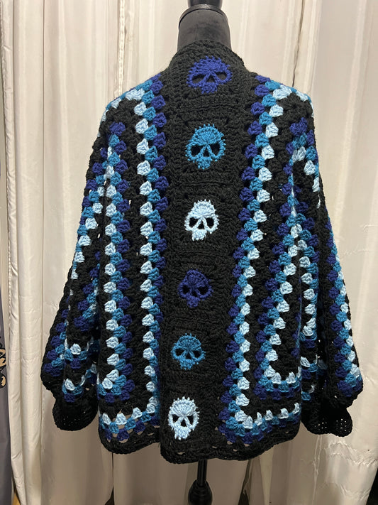 PDF FILE ONLY Pattern for 3 Color Hexagon Skull Cardigan